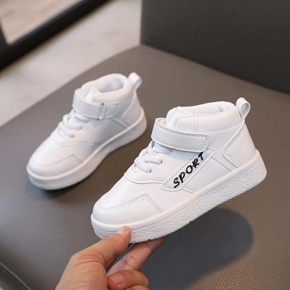 Love Embroidery PU Leather Platform Shoe Child Casual Sneakers Round Toe Brand Designer Dad Sneaker for Girls Boy Footwear