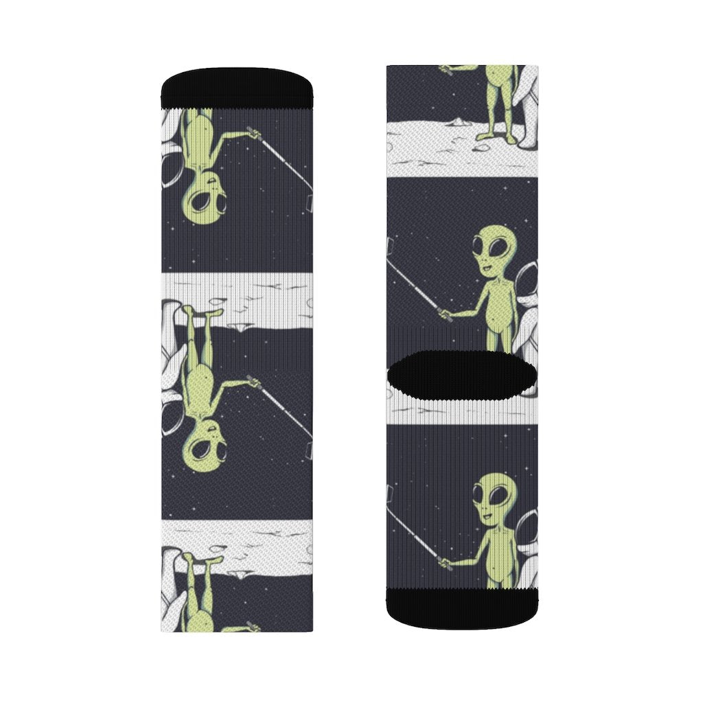 Funny Alien Selfie Socks