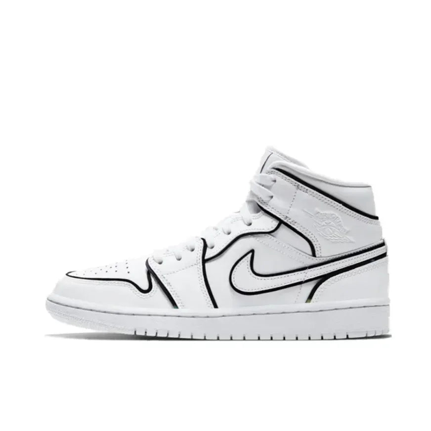 Nike Pink Air Jordan 1 MID Classic Trend Basketball Shoes Comfortable and wear-resistant casual sneakers Men and women's models