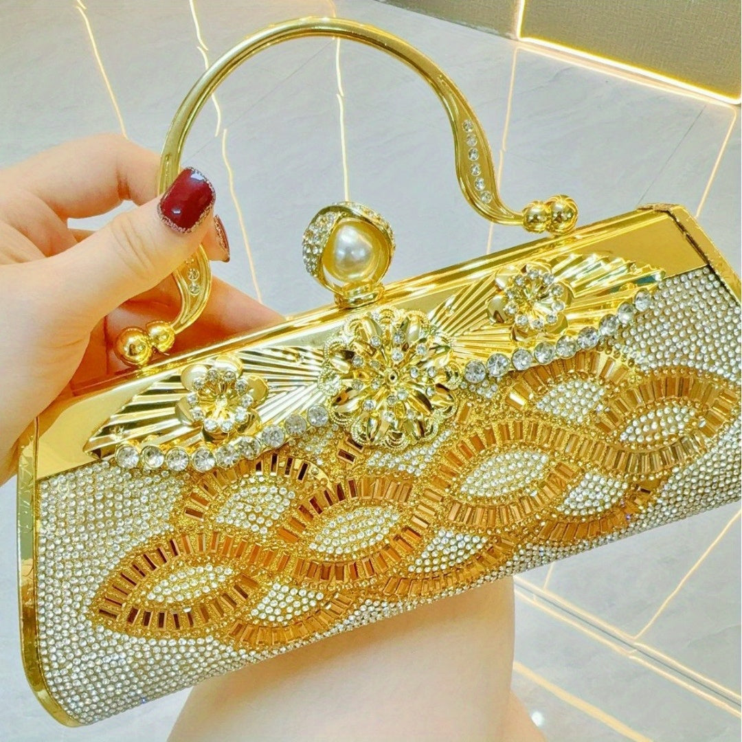 Handmade rhinestone Dinner bag Cocktail Dress Bag Hand-held skew party