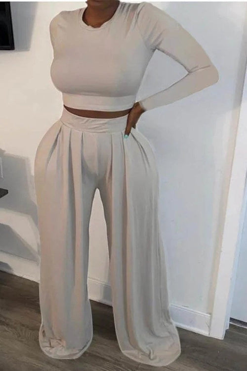 Sets Wide Two Piece high-waist pants