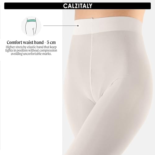 CALZITALY dam Calzitaly Blickdichte Weiche Strumpfhosen Aus Mikrofaser | Bunte Strumpfhose Damen | M, L, Xl | 80 Den | Made in Italy Ogenomskinlig