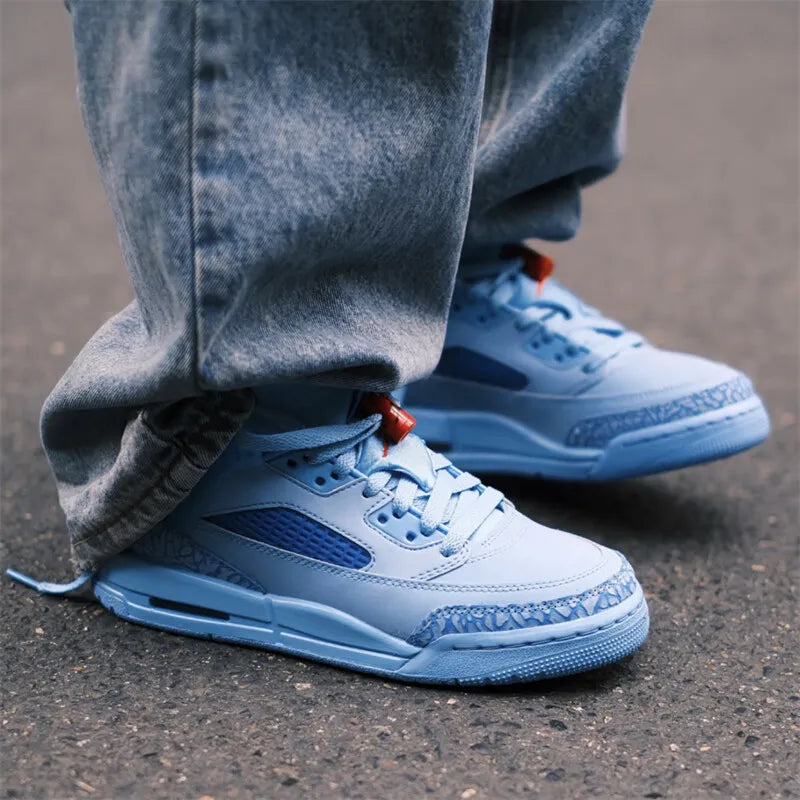 Jordan Spizike LOW Low Top Retro Board Shoes Blue Comfortable and versatile Anti-slip and wear-resistant