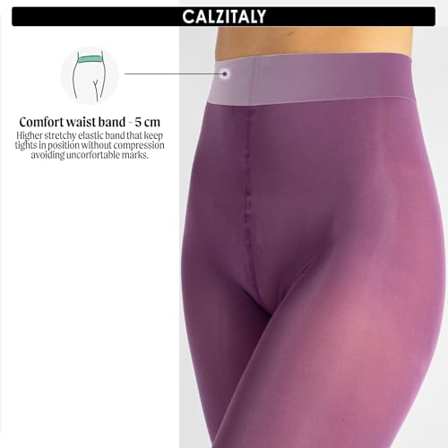 CALZITALY dam Calzitaly Blickdichte Weiche Strumpfhosen Aus Mikrofaser | Bunte Strumpfhose Damen | M, L, Xl | 80 Den | Made in Italy Ogenomskinlig