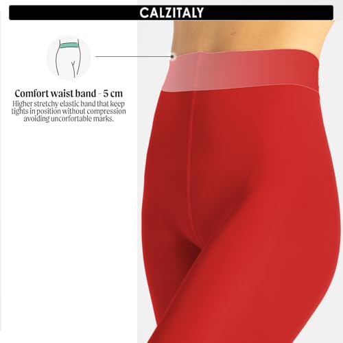 CALZITALY dam Calzitaly Blickdichte Weiche Strumpfhosen Aus Mikrofaser | Bunte Strumpfhose Damen | M, L, Xl | 80 Den | Made in Italy Ogenomskinlig