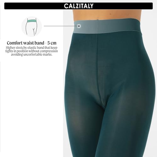 CALZITALY dam Calzitaly Blickdichte Weiche Strumpfhosen Aus Mikrofaser | Bunte Strumpfhose Damen | M, L, Xl | 80 Den | Made in Italy Ogenomskinlig