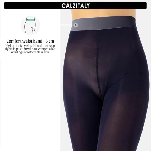 CALZITALY dam Calzitaly Blickdichte Weiche Strumpfhosen Aus Mikrofaser | Bunte Strumpfhose Damen | M, L, Xl | 80 Den | Made in Italy Ogenomskinlig