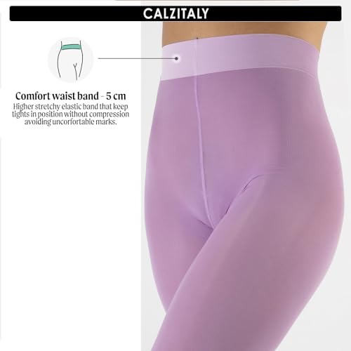 CALZITALY dam Calzitaly Blickdichte Weiche Strumpfhosen Aus Mikrofaser | Bunte Strumpfhose Damen | M, L, Xl | 80 Den | Made in Italy Ogenomskinlig