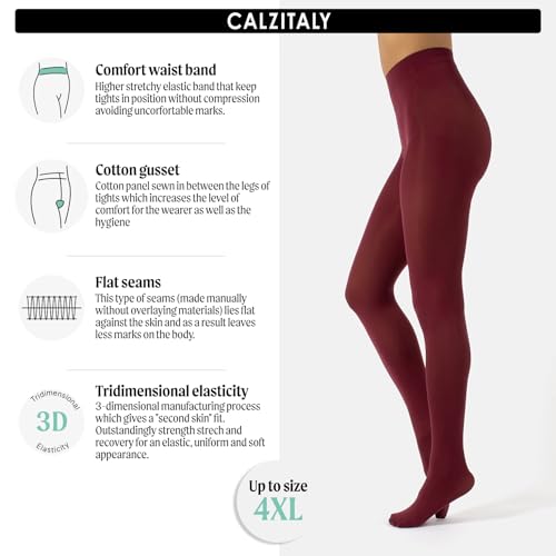 CALZITALY dam Calzitaly Blickdichte Weiche Strumpfhosen Aus Mikrofaser | Bunte Strumpfhose Damen | M, L, Xl | 80 Den | Made in Italy Ogenomskinlig