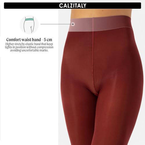 CALZITALY dam Calzitaly Blickdichte Weiche Strumpfhosen Aus Mikrofaser | Bunte Strumpfhose Damen | M, L, Xl | 80 Den | Made in Italy Ogenomskinlig