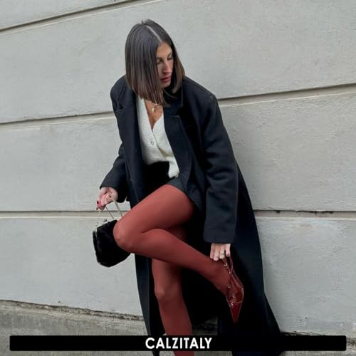 CALZITALY dam Calzitaly Blickdichte Weiche Strumpfhosen Aus Mikrofaser | Bunte Strumpfhose Damen | M, L, Xl | 80 Den | Made in Italy Ogenomskinlig