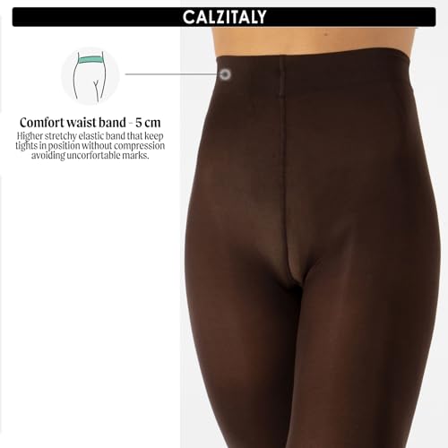 CALZITALY dam Calzitaly Blickdichte Weiche Strumpfhosen Aus Mikrofaser | Bunte Strumpfhose Damen | M, L, Xl | 80 Den | Made in Italy Ogenomskinlig