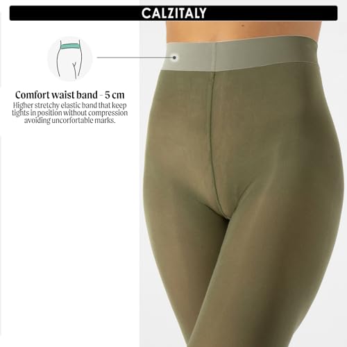 CALZITALY dam Calzitaly Blickdichte Weiche Strumpfhosen Aus Mikrofaser | Bunte Strumpfhose Damen | M, L, Xl | 80 Den | Made in Italy Ogenomskinlig