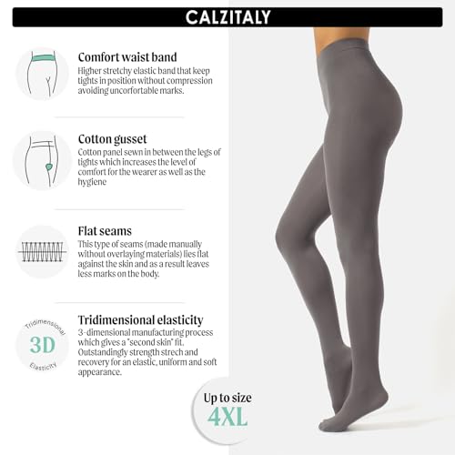 CALZITALY dam Calzitaly Blickdichte Weiche Strumpfhosen Aus Mikrofaser | Bunte Strumpfhose Damen | M, L, Xl | 80 Den | Made in Italy Ogenomskinlig