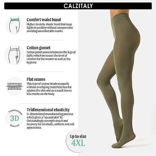 CALZITALY dam Calzitaly Blickdichte Weiche Strumpfhosen Aus Mikrofaser | Bunte Strumpfhose Damen | M, L, Xl | 80 Den | Made in Italy Ogenomskinlig