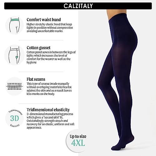 CALZITALY dam Calzitaly Blickdichte Weiche Strumpfhosen Aus Mikrofaser | Bunte Strumpfhose Damen | M, L, Xl | 80 Den | Made in Italy Ogenomskinlig