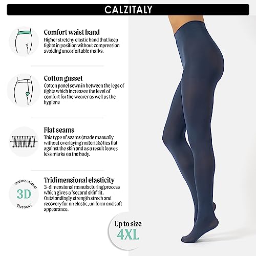 CALZITALY dam Calzitaly Blickdichte Weiche Strumpfhosen Aus Mikrofaser | Bunte Strumpfhose Damen | M, L, Xl | 80 Den | Made in Italy Ogenomskinlig