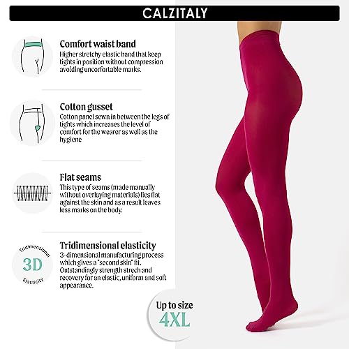 CALZITALY dam Calzitaly Blickdichte Weiche Strumpfhosen Aus Mikrofaser | Bunte Strumpfhose Damen | M, L, Xl | 80 Den | Made in Italy Ogenomskinlig