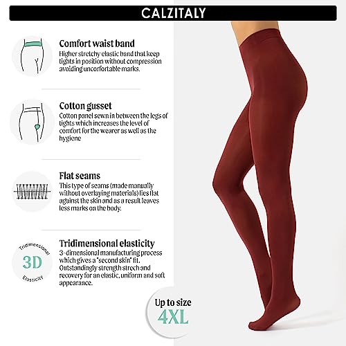 CALZITALY dam Calzitaly Blickdichte Weiche Strumpfhosen Aus Mikrofaser | Bunte Strumpfhose Damen | M, L, Xl | 80 Den | Made in Italy Ogenomskinlig