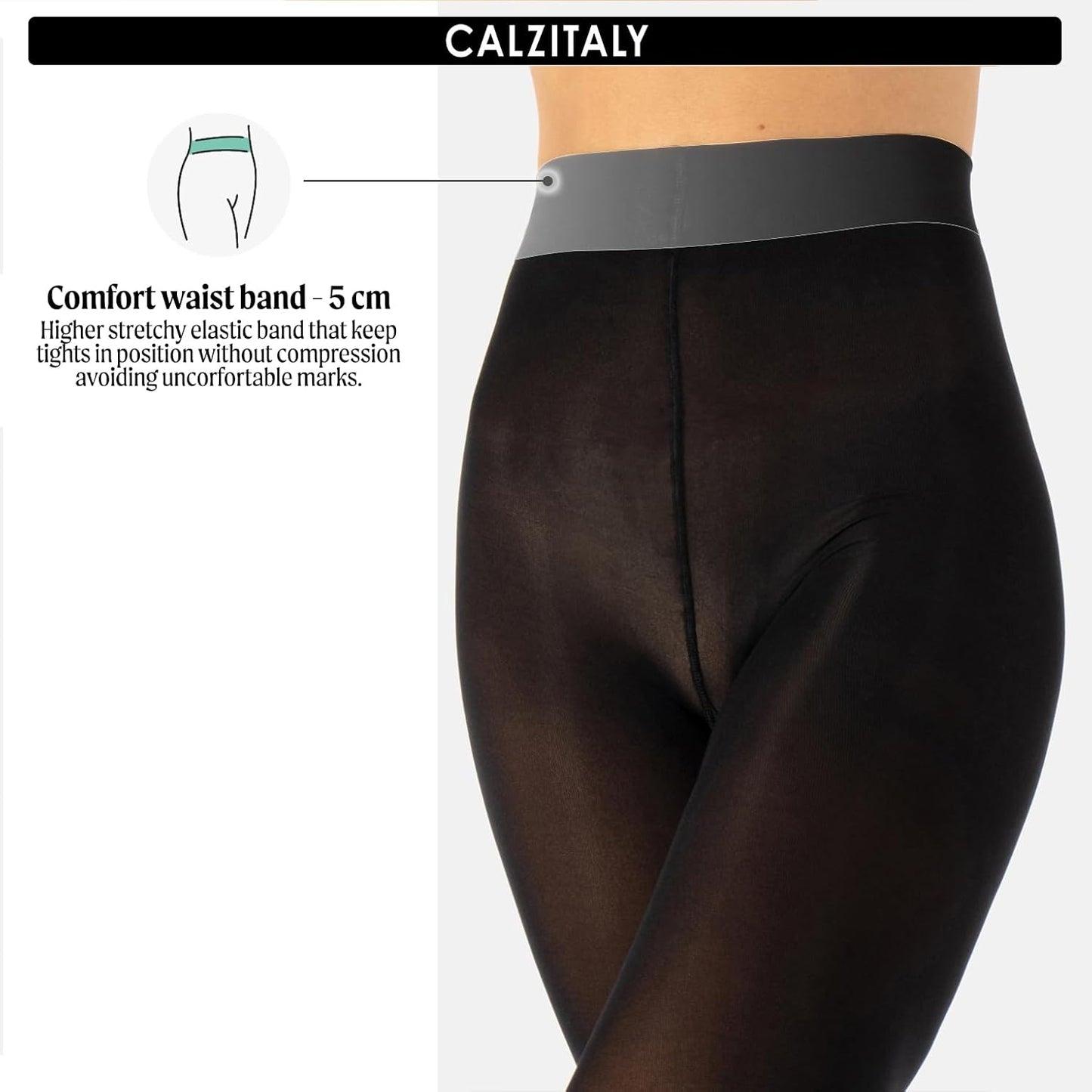 CALZITALY dam Calzitaly Blickdichte Weiche Strumpfhosen Aus Mikrofaser | Bunte Strumpfhose Damen | M, L, Xl | 80 Den | Made in Italy Ogenomskinlig