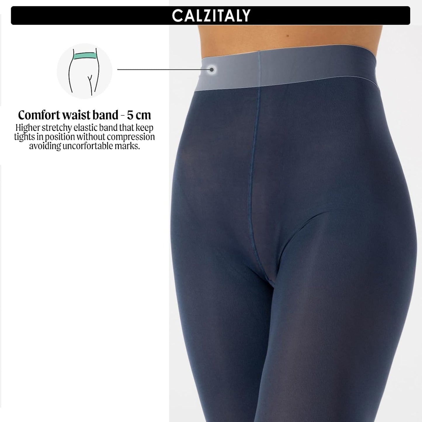 CALZITALY dam Calzitaly Blickdichte Weiche Strumpfhosen Aus Mikrofaser | Bunte Strumpfhose Damen | M, L, Xl | 80 Den | Made in Italy Ogenomskinlig