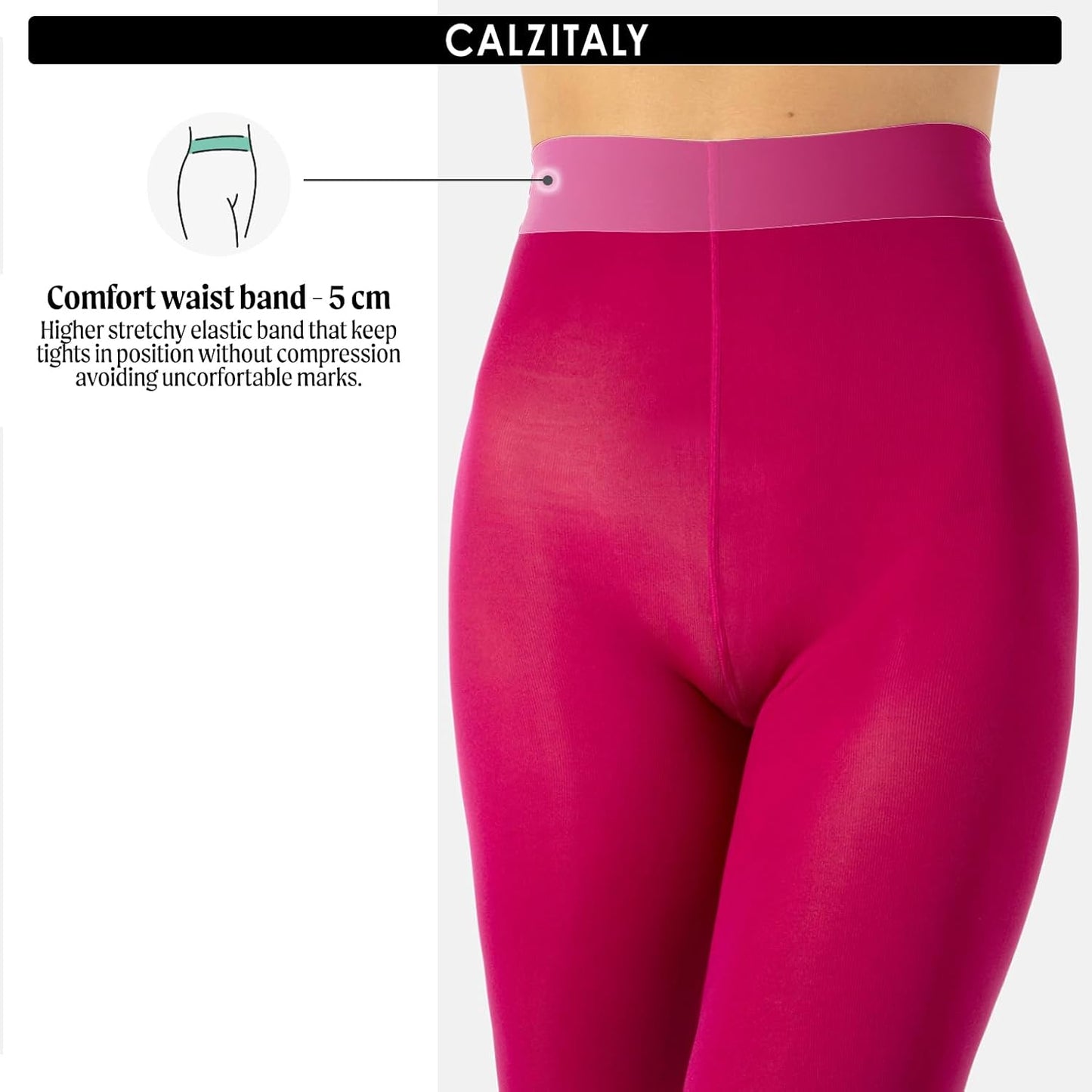 CALZITALY dam Calzitaly Blickdichte Weiche Strumpfhosen Aus Mikrofaser | Bunte Strumpfhose Damen | M, L, Xl | 80 Den | Made in Italy Ogenomskinlig