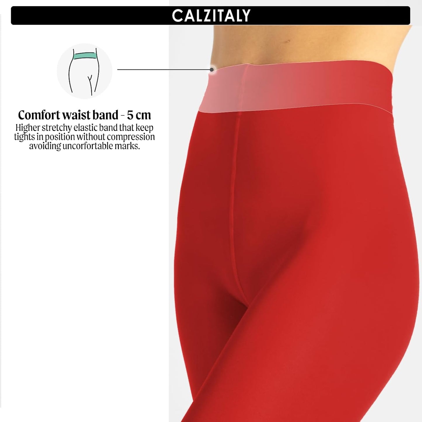 CALZITALY dam Calzitaly Blickdichte Weiche Strumpfhosen Aus Mikrofaser | Bunte Strumpfhose Damen | M, L, Xl | 80 Den | Made in Italy Ogenomskinlig