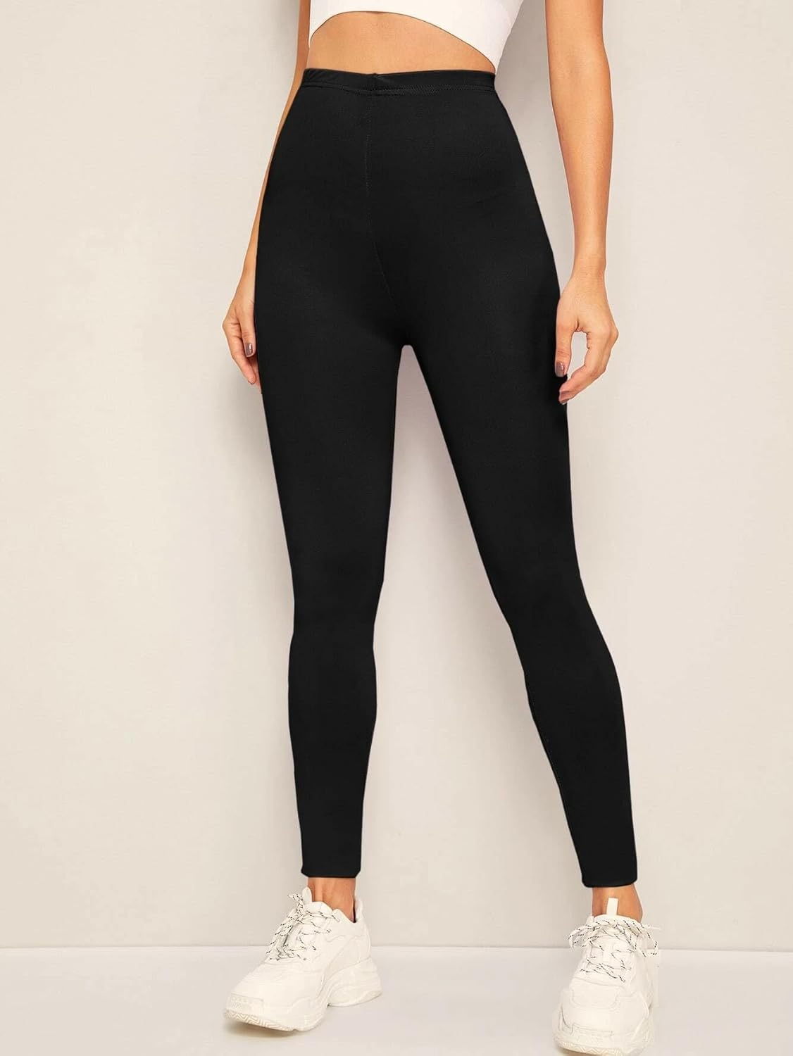 MCA Leggings Kvinnor Stretch Bomull, Svart, M