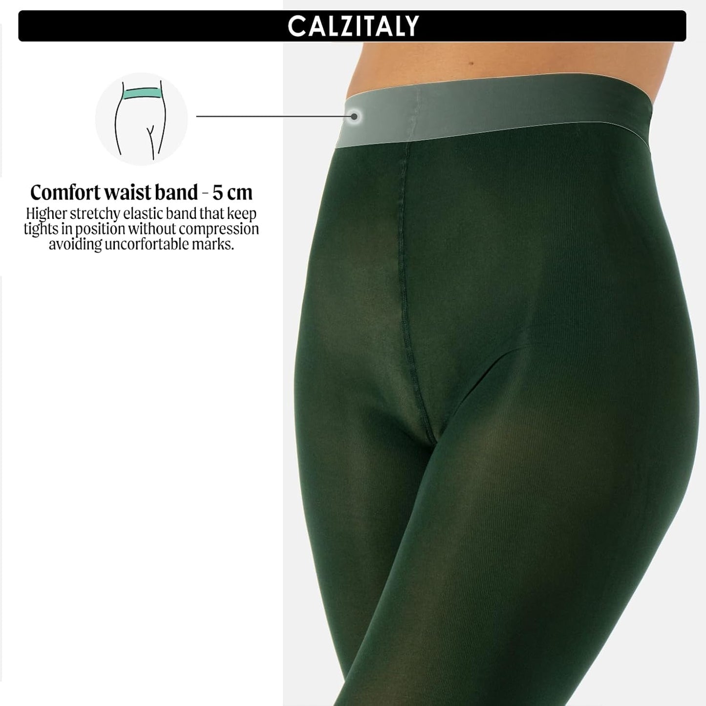 CALZITALY dam Calzitaly Blickdichte Weiche Strumpfhosen Aus Mikrofaser | Bunte Strumpfhose Damen | M, L, Xl | 80 Den | Made in Italy Ogenomskinlig