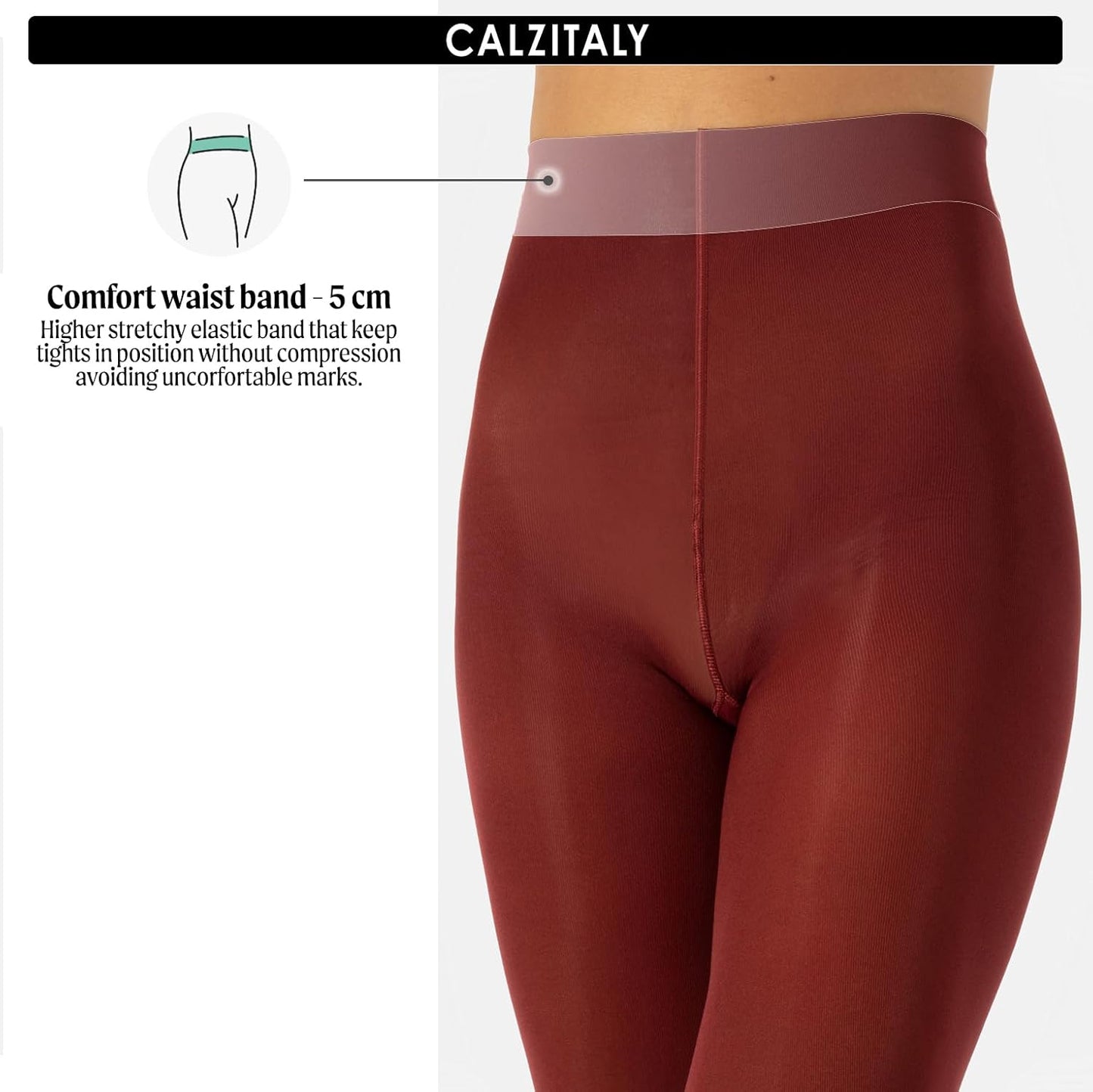 CALZITALY dam Calzitaly Blickdichte Weiche Strumpfhosen Aus Mikrofaser | Bunte Strumpfhose Damen | M, L, Xl | 80 Den | Made in Italy Ogenomskinlig