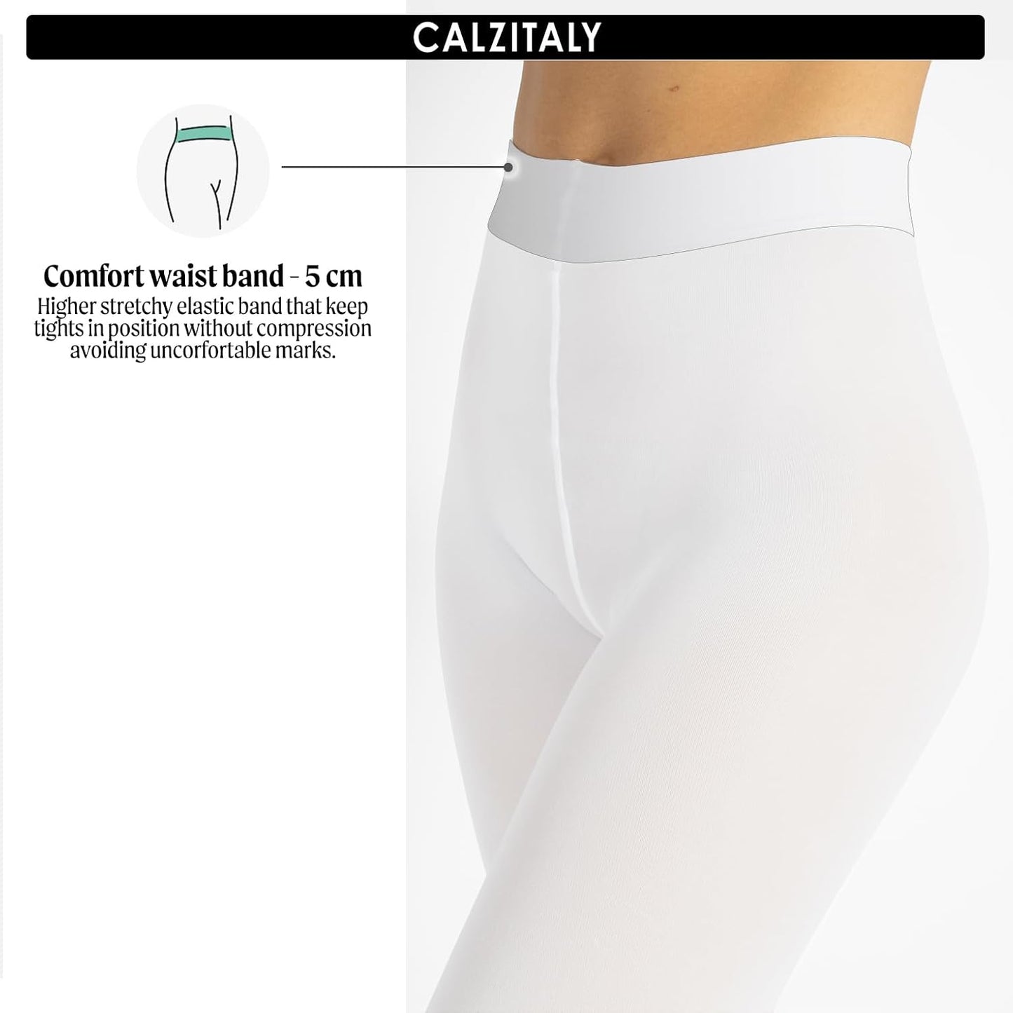 CALZITALY dam Calzitaly Blickdichte Weiche Strumpfhosen Aus Mikrofaser | Bunte Strumpfhose Damen | M, L, Xl | 80 Den | Made in Italy Ogenomskinlig