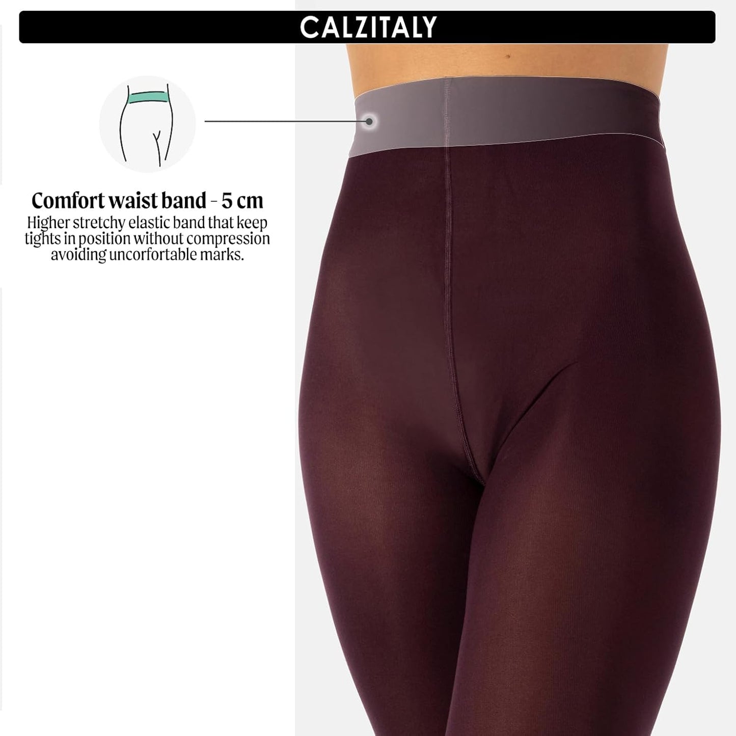 CALZITALY dam Calzitaly Blickdichte Weiche Strumpfhosen Aus Mikrofaser | Bunte Strumpfhose Damen | M, L, Xl | 80 Den | Made in Italy Ogenomskinlig