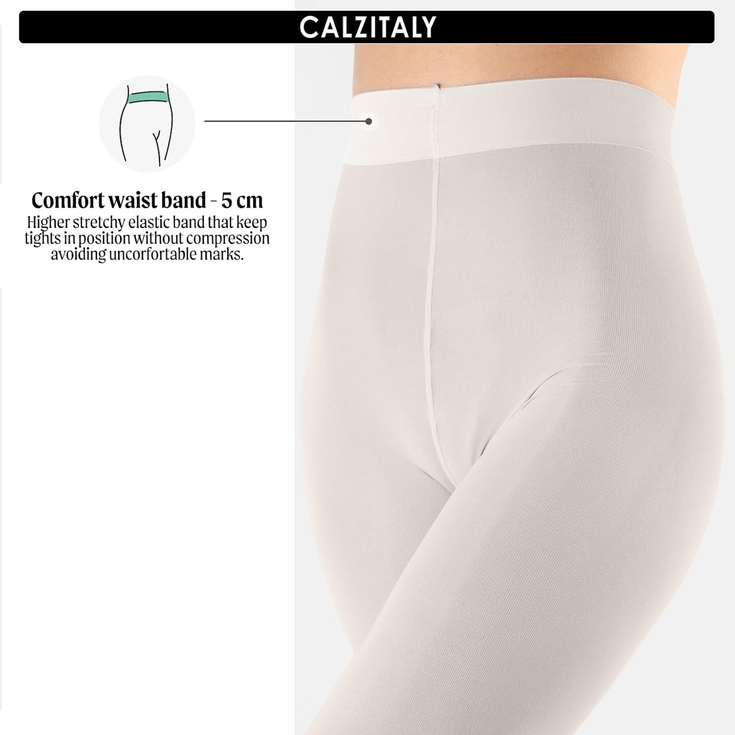 CALZITALY dam Calzitaly Blickdichte Weiche Strumpfhosen Aus Mikrofaser | Bunte Strumpfhose Damen | M, L, Xl | 80 Den | Made in Italy Ogenomskinlig