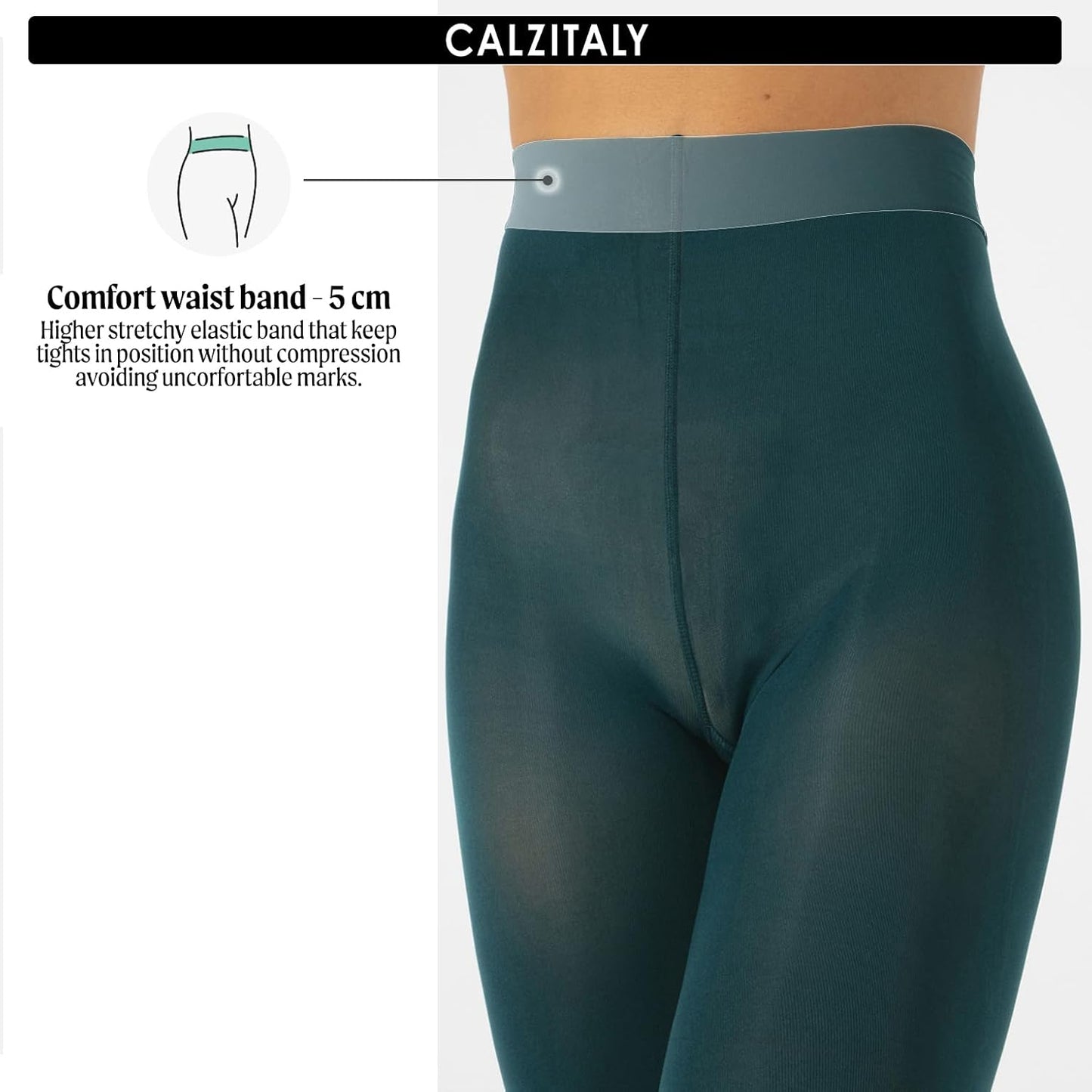 CALZITALY dam Calzitaly Blickdichte Weiche Strumpfhosen Aus Mikrofaser | Bunte Strumpfhose Damen | M, L, Xl | 80 Den | Made in Italy Ogenomskinlig