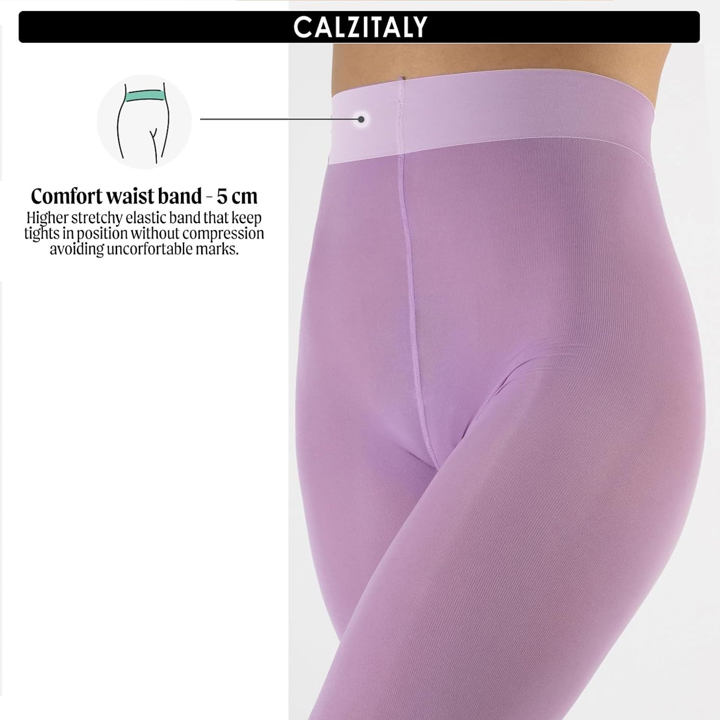 CALZITALY dam Calzitaly Blickdichte Weiche Strumpfhosen Aus Mikrofaser | Bunte Strumpfhose Damen | M, L, Xl | 80 Den | Made in Italy Ogenomskinlig