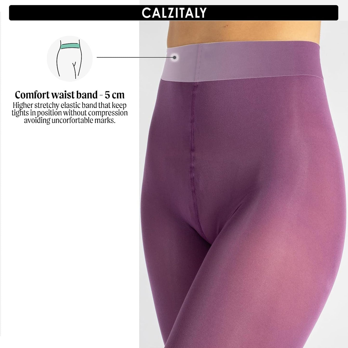 CALZITALY dam Calzitaly Blickdichte Weiche Strumpfhosen Aus Mikrofaser | Bunte Strumpfhose Damen | M, L, Xl | 80 Den | Made in Italy Ogenomskinlig