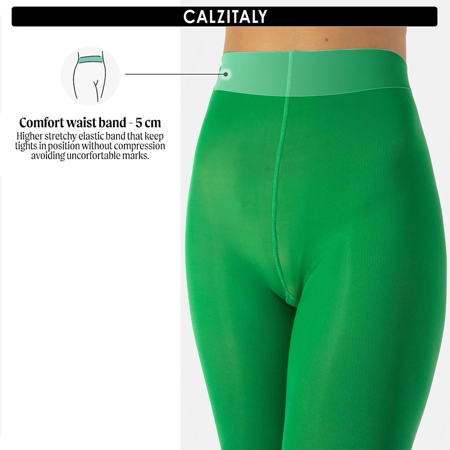 CALZITALY dam Calzitaly Blickdichte Weiche Strumpfhosen Aus Mikrofaser | Bunte Strumpfhose Damen | M, L, Xl | 80 Den | Made in Italy Ogenomskinlig