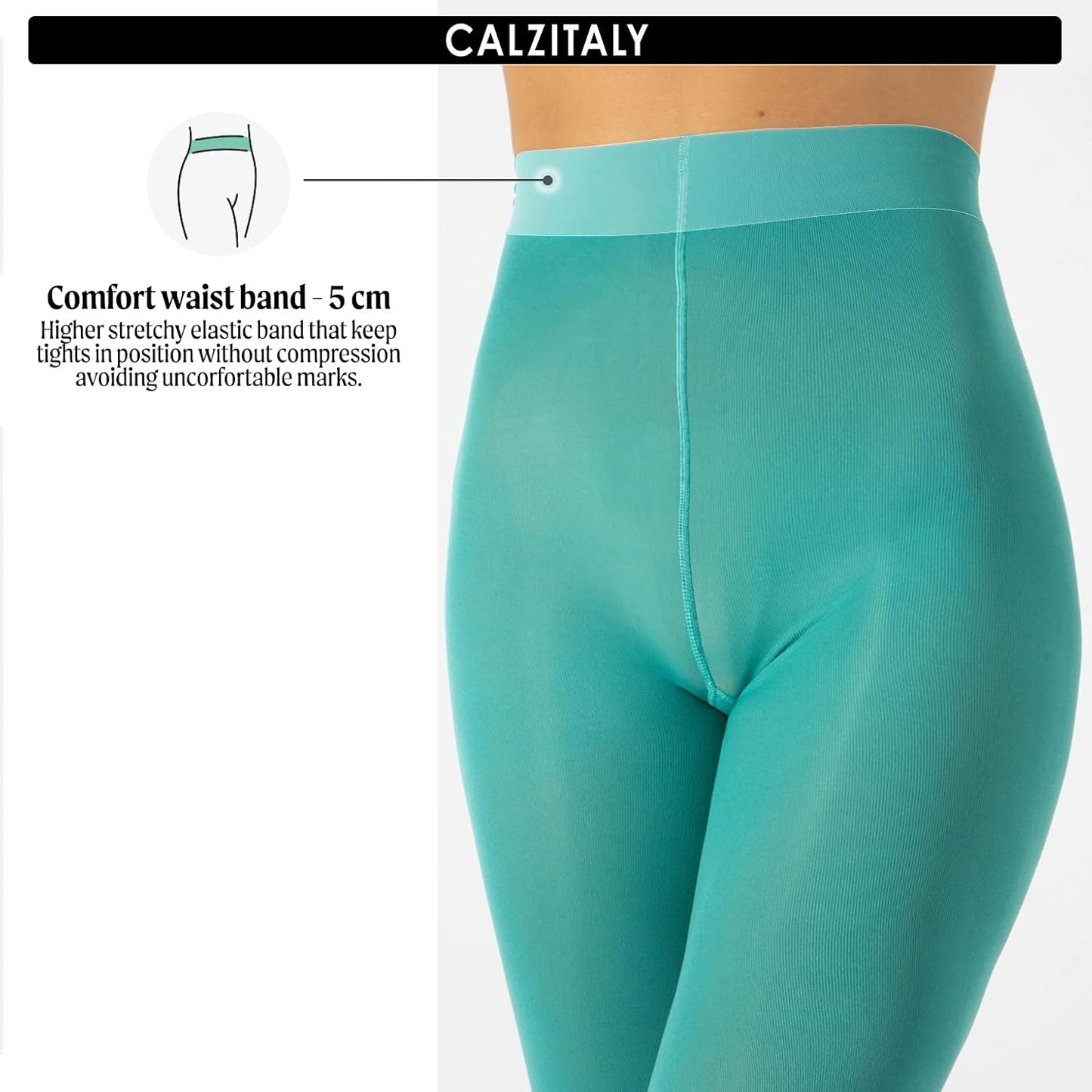 CALZITALY dam Calzitaly Blickdichte Weiche Strumpfhosen Aus Mikrofaser | Bunte Strumpfhose Damen | M, L, Xl | 80 Den | Made in Italy Ogenomskinlig