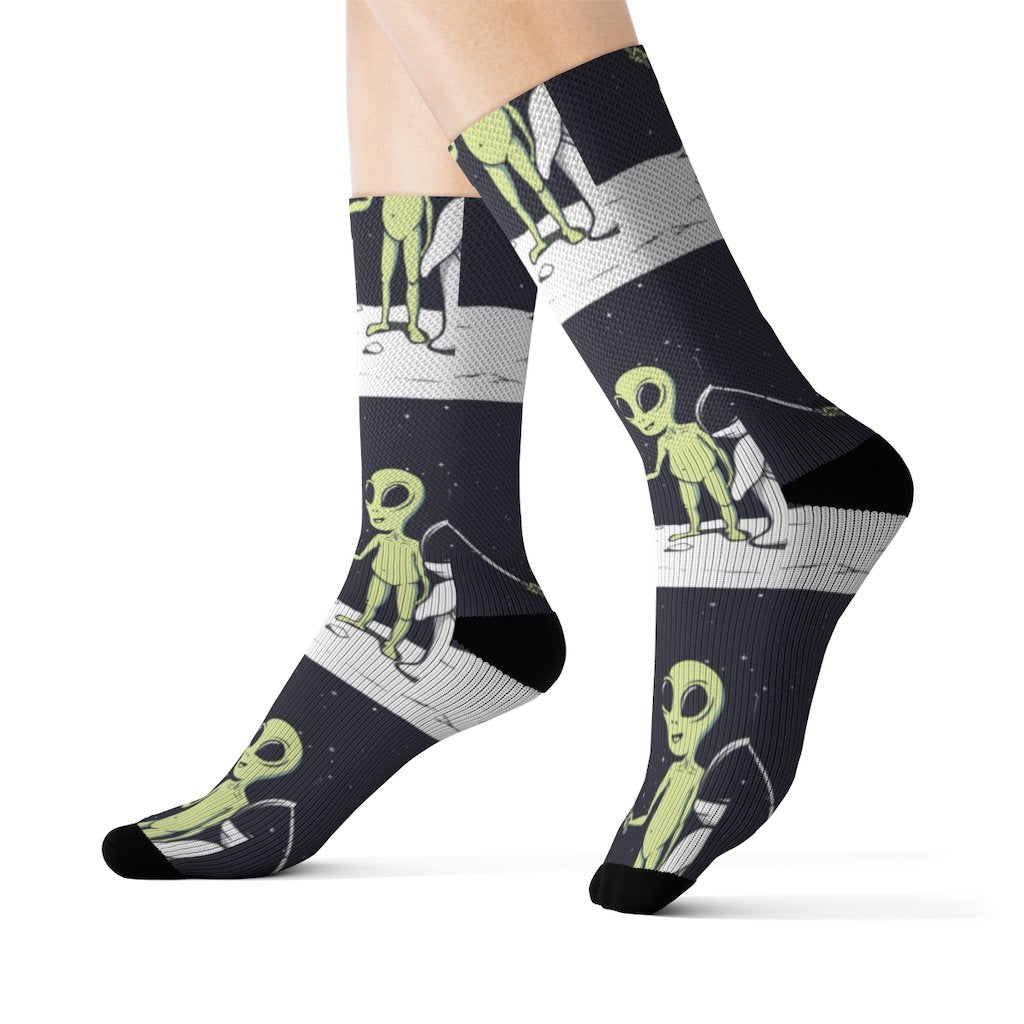 Funny Alien Selfie Socks