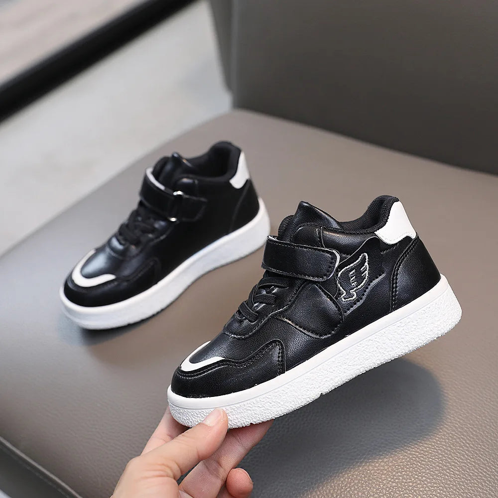 Love Embroidery PU Leather Platform Shoe Child Casual Sneakers Round Toe Brand Designer Dad Sneaker for Girls Boy Footwear