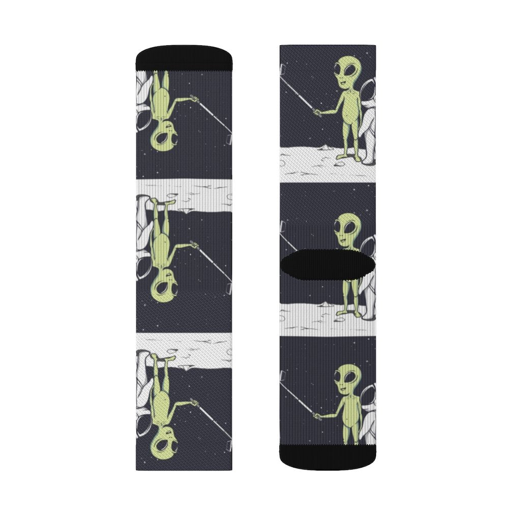 Funny Alien Selfie Socks