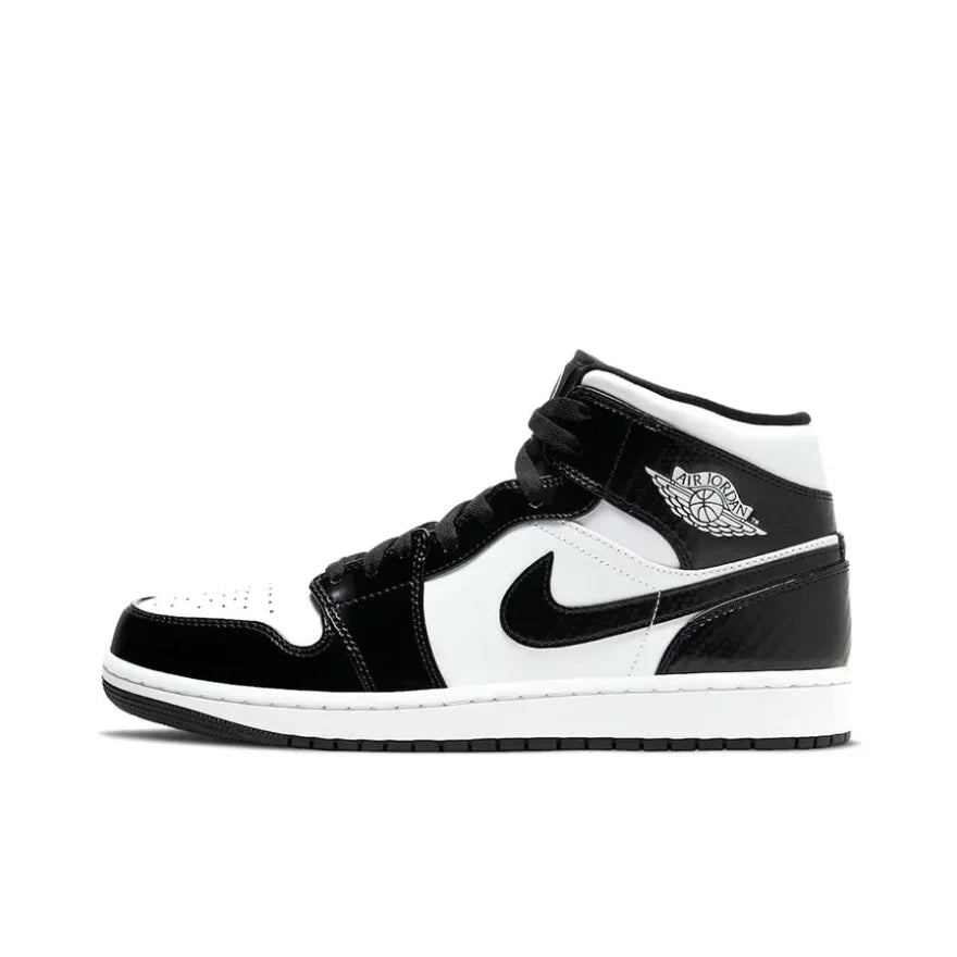 Jordan Air Jordan 1Mid mid-top retro boardshorts sports shock-absebing anti-skid black powder Men and women with the same models