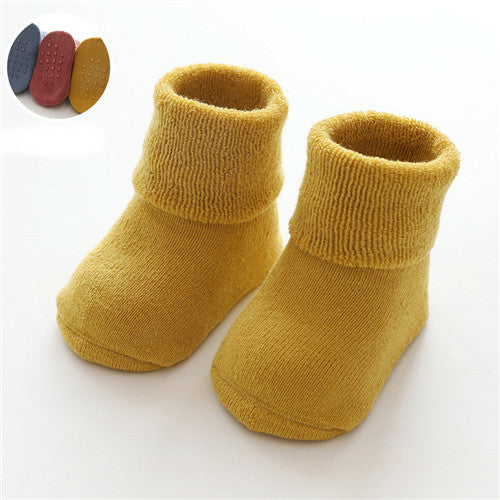 Newborn Baby Socks Terry Anti Slip Socks for Baby Winter Warm Thick