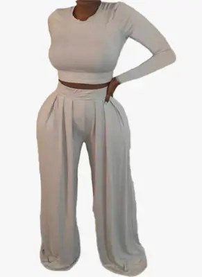 Sets Wide Two Piece high-waist pants