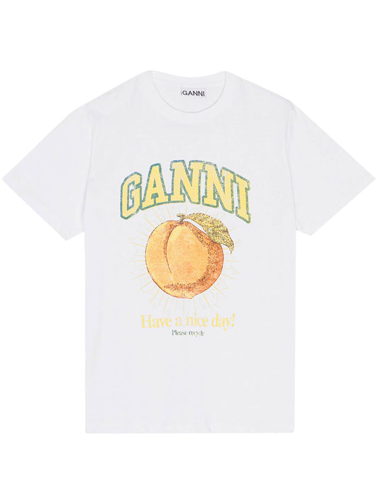 3452314 GANNI front print logo trendy outdoor travel casual t shirt