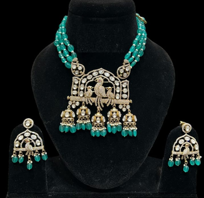 Alloy Gold-plated Blue Jewel Set