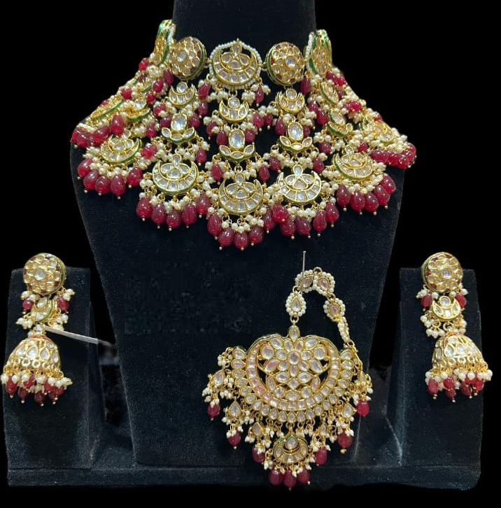 Alloy Gold-plated Red Jewel Set