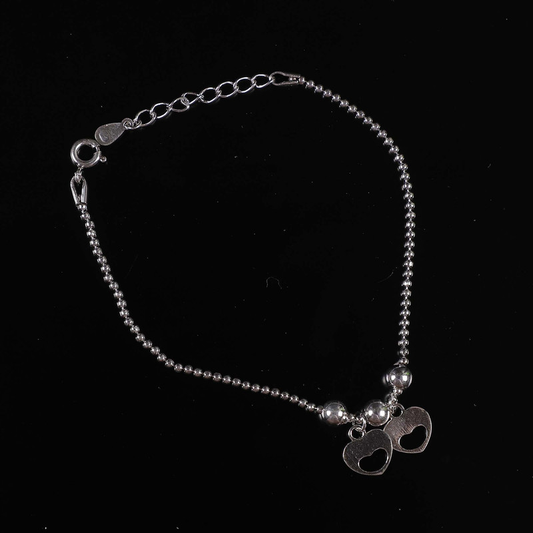 Beautifull 925 Silver Heartbeat Bracelet for Women Size 15X0.6 CM