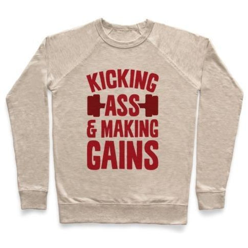 KICKING ASS & MAKING GAINS CREWNECK SWEATSHIRT