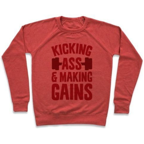 KICKING ASS & MAKING GAINS CREWNECK SWEATSHIRT